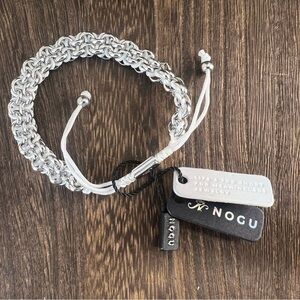 NOGU by Joseph Nogucci Rhino Links Kismet White & Silver Adjustable Bracelet D13